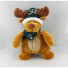 Doudou plat elan cerf renne rouge noël KITCHOUN NICOTOY