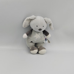 Doudou lapin gris étoile SUCRE D'ORGE