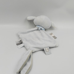 Doudou plat mouton bleu blanc gris hibou NATTOU