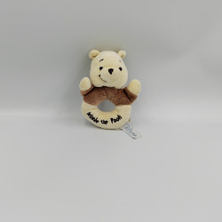 Doudou hochet Winnie l'Ourson écru beige marron Disney Baby