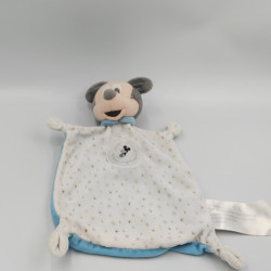 DOUDOU PLAT MICKEY BLEU BLANC ÉTOILES DISNEY