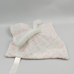 Doudou plat fleur rose blanc pois OBAIBI