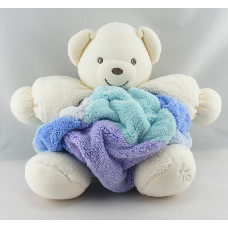 Doudou ours plume blanc bleu KALOO 1998