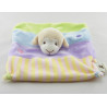 Doudou plat singe bleu mauve jaune rayures CMP