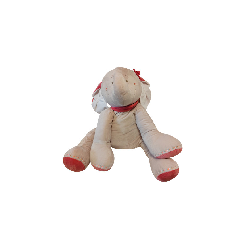 Doudou géant éléphant gris rose Anna et Pili NOUKIE'S