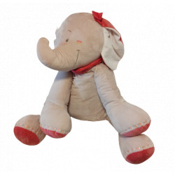 Doudou géant éléphant gris rose Anna et Pili NOUKIE'S