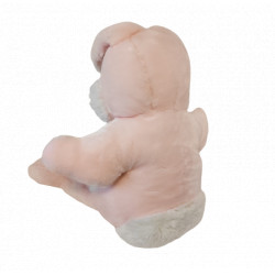 Grande peluche lapin rose blanc rayé TARTINE ET CHOCOLAT