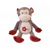 Géant Doudou singe gris rouge Arthur et Lola BEBISOL 75 cm