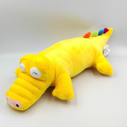 Doudou peluche crocodile jaune BABOU