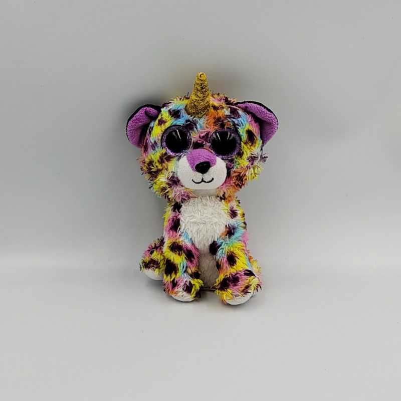 Peluche chat leopard licorne Gros yeux brillant Giselle TY