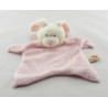 Doudou plat lapin rayé rose attache tétine NICOTOY