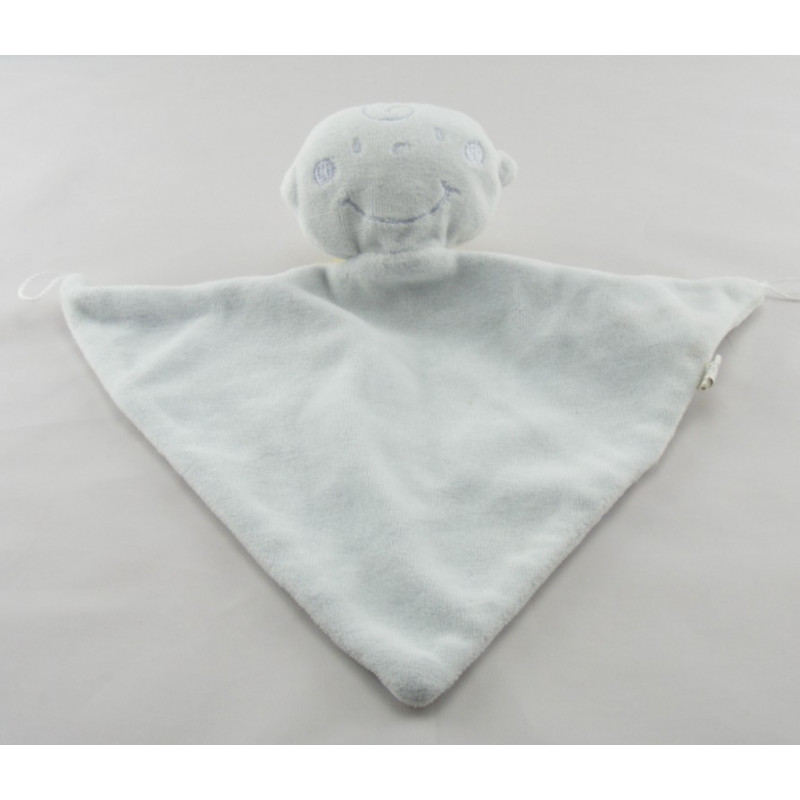 Doudou plat éponge souris bleu AUCHAN