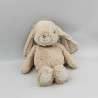 Doudou peluche lapin beige blanc fleurs BUKOWSKI