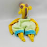 Doudou plat girafe jaune vert bleu NOUNOURS