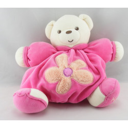 Doudou ours boule patapouf blanc fleur verte KALOO