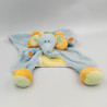 Doudou plat éléphant bleu orange jaune vert NATTOU