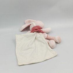 Doudou lapin rose mouchoir BERLINGOT