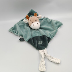 Doudou plat girafe bleu marron Luna et Axel NATTOU