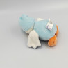 Mini doudou canard blanc bleu orange rayé NATTOU