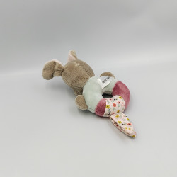 Doudou hochet chien Iris et Lali rose bleu fleurs NATTOU