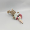 Doudou hochet chien Iris et Lali rose bleu fleurs NATTOU