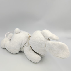 Doudou musical lapin blanc foulard beige NICOTOY