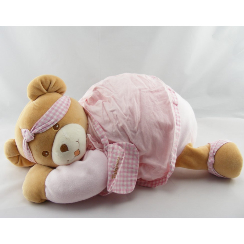 Doudou Ours rose Vichy Takinou