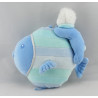 Doudou plat ours bleu Lagoon poisson KALOO