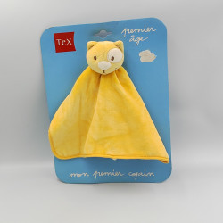Doudou plat chat  jaune orange TEX