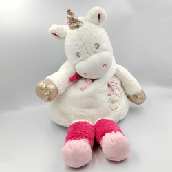 Doudou licorne blanche rose or Ma cachette à pyjama BABY NAT