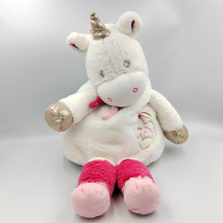 Doudou licorne blanche rose or Ma cachette à pyjama BABY NAT