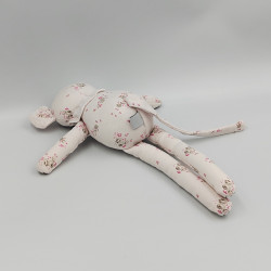 DOUDOU SOURIS BLANCHE ROSE FLEURS PETIT BATEAU