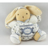 Doudou lapin patapouf écru beige feuille KALOO