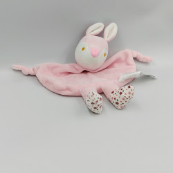 Doudou plat biche rose blanche fleurs TOM & KIDDY TOMKIDS