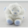 Doudou plat ours blanc bleu bouclettes KALOO