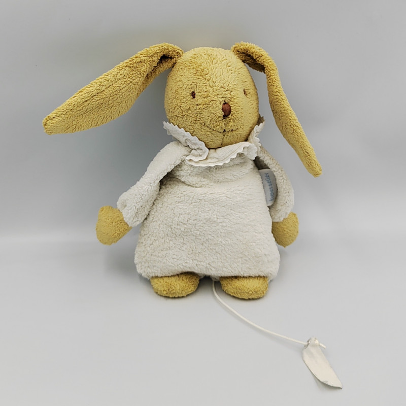 Doudou musical lapin beige blanc TROUSSELIER