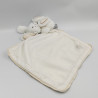 Doudou plat lapin blanc écru mouchoir TARTINE ET CHOCOLAT