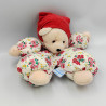 Ancienne peluche ours blanc rouge fleurs NOUNOURS