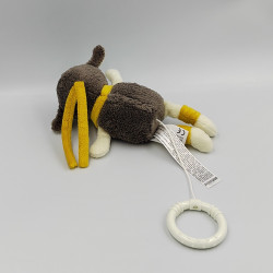 Doudou musical mouton marron blanc jaune BABY CLUB