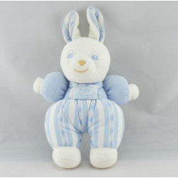 Doudou lapin blanc rayé bleu TARTINE ET CHOCOLAT