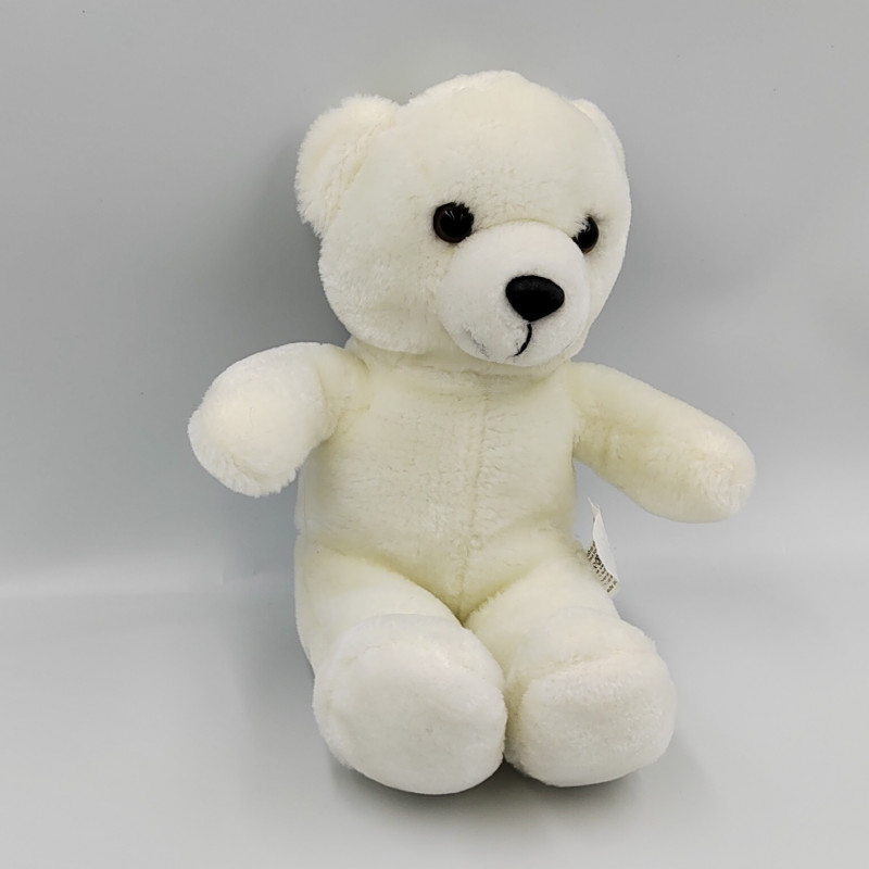 Peluche ours blanc Football DROIT AU BUT