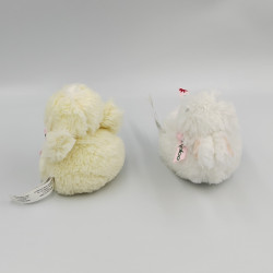 Petit doudou poussin canard jaune et canard blanc rose Pâques KALOO