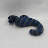 Doudou hippocampe bleu gris rayé MOUSQUETON