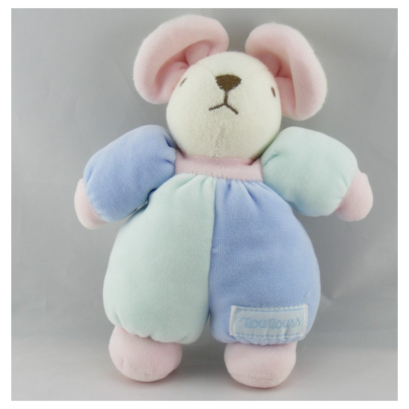 Doudou souris rose rouge Léa NOUNOURS NEUF