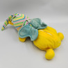 ANCIEN DOUDOU PELUCHE LUCIOLE PAPILLON JAUNE BLEU VERT AJENA
