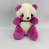 Ancienne peluche ours panda rose blanc GIFTOYS