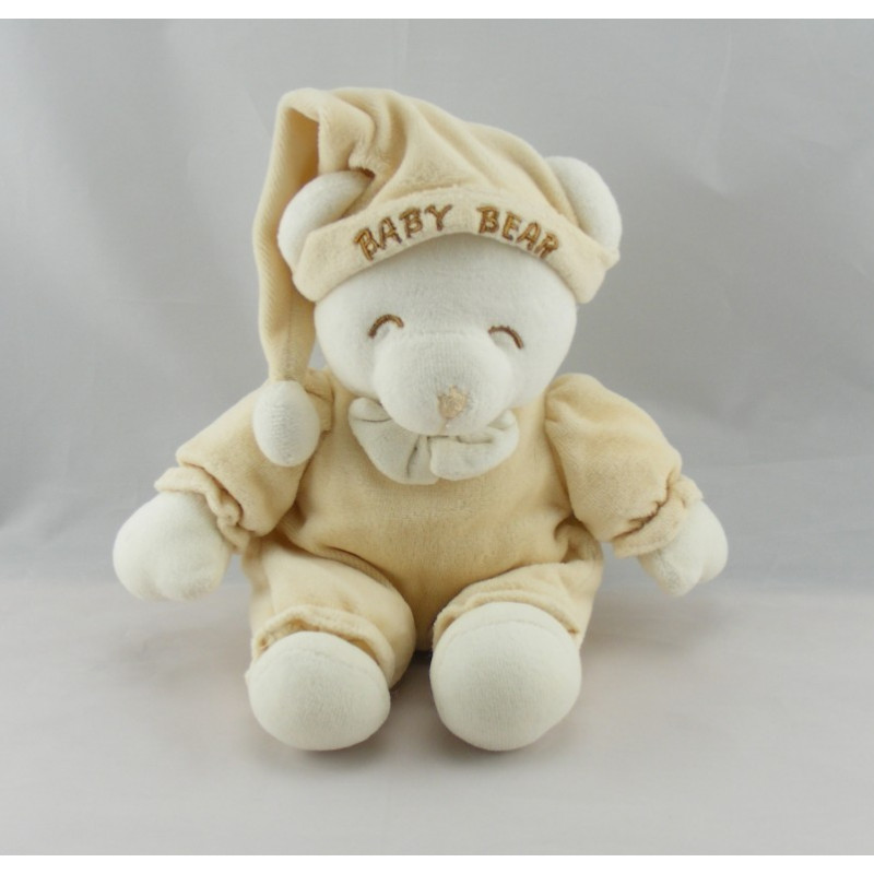 Doudou ours Baby Bear orange noeud blanc GIPSY