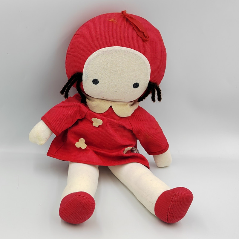 Ancienne poupée Emilie rouge fleur COROLLE RARE 40 cm