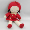 Ancienne poupée Emilie rouge fleur COROLLE RARE 40 cm