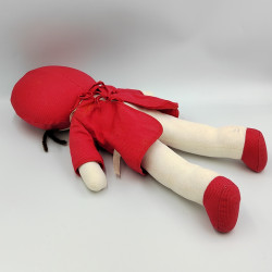 Ancienne poupée Emilie rouge fleur COROLLE RARE 40 cm